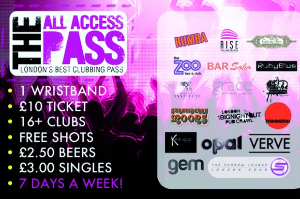 The All Access Pass - London's Best Nightlife Discount Pass The All Access Pass - London's Best Nightlife Discount Pass