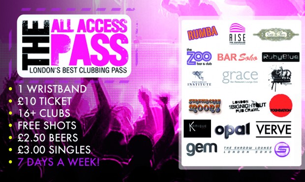 The All Access Pass - London's Best Nightlife Clubbing Pass The All Access Pass - London's Best Nightlife Clubbing Pass