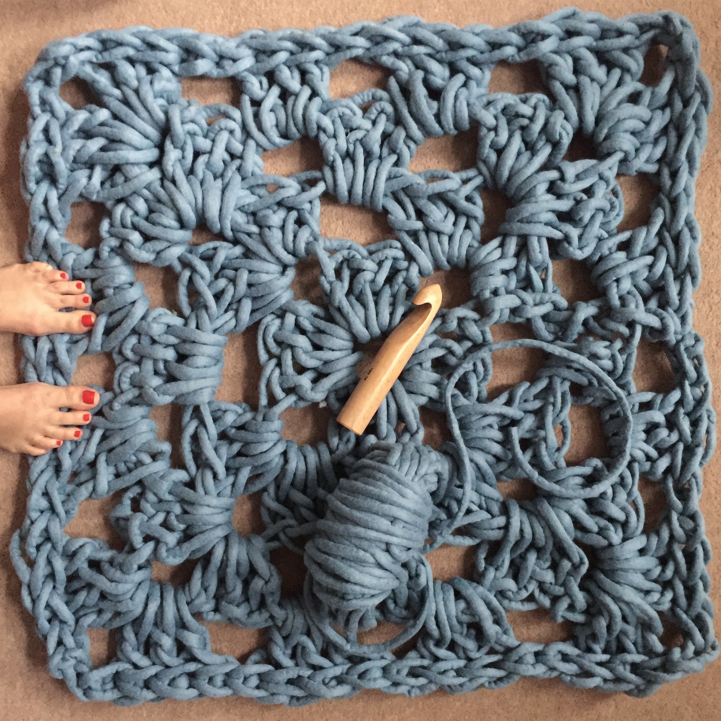 Giant Crocheted Granny Square Rug London Daytime Reviews