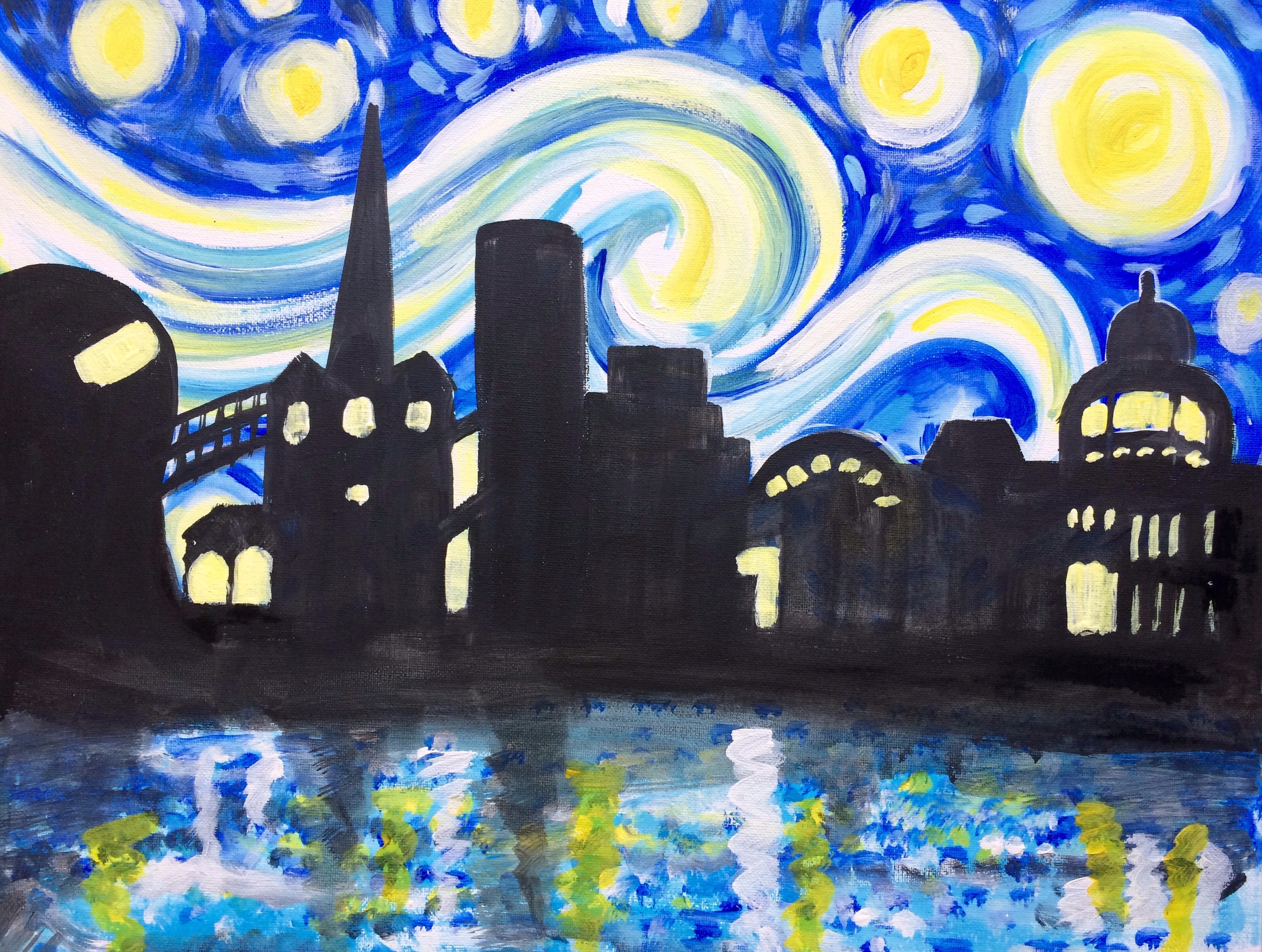 Paint Starry Night over Birmingham! The Mailbox and Brindleyplace