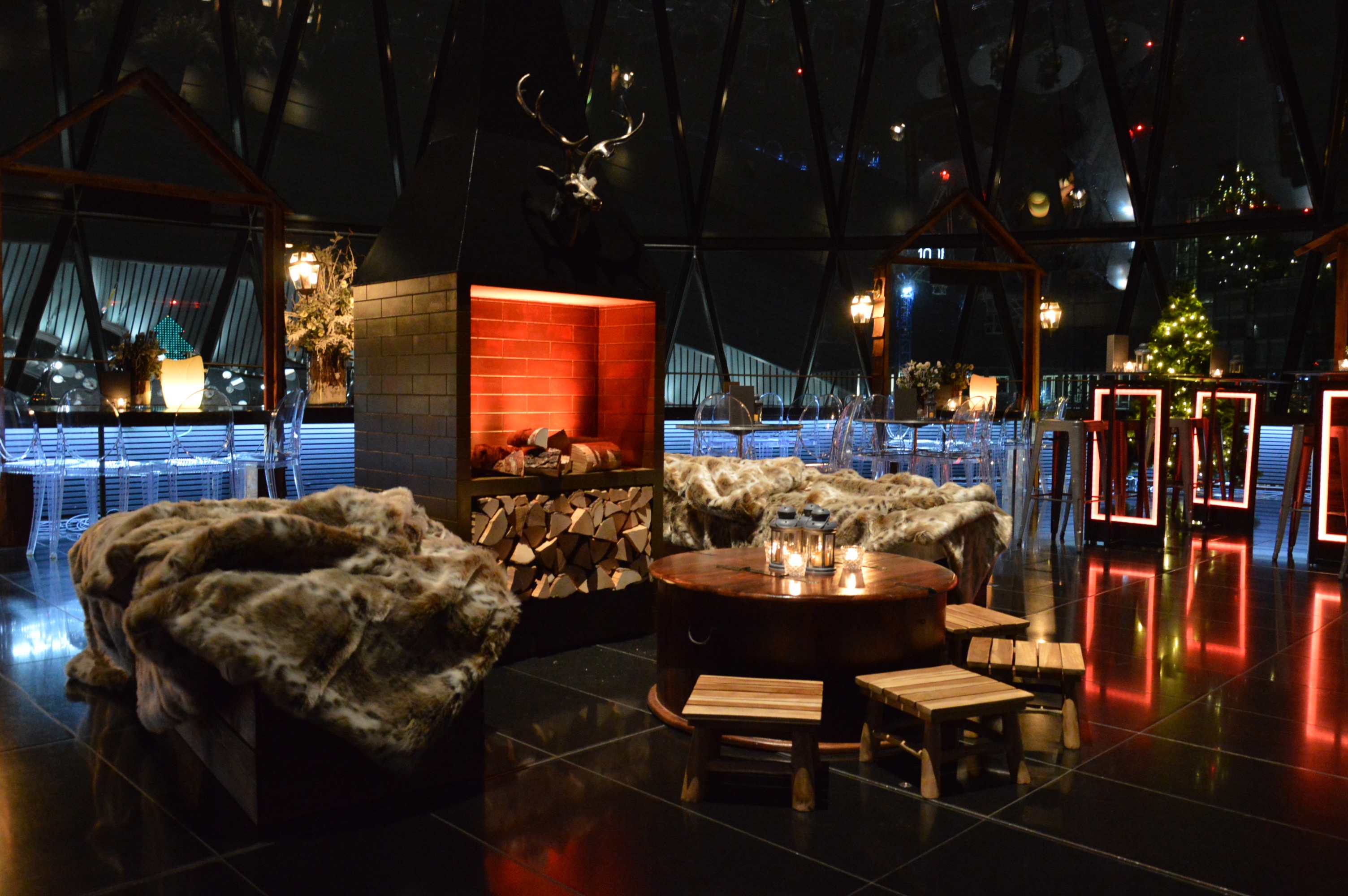 Alpine Ski Lodge New Years Eve at The Gherkin Liverpool Street