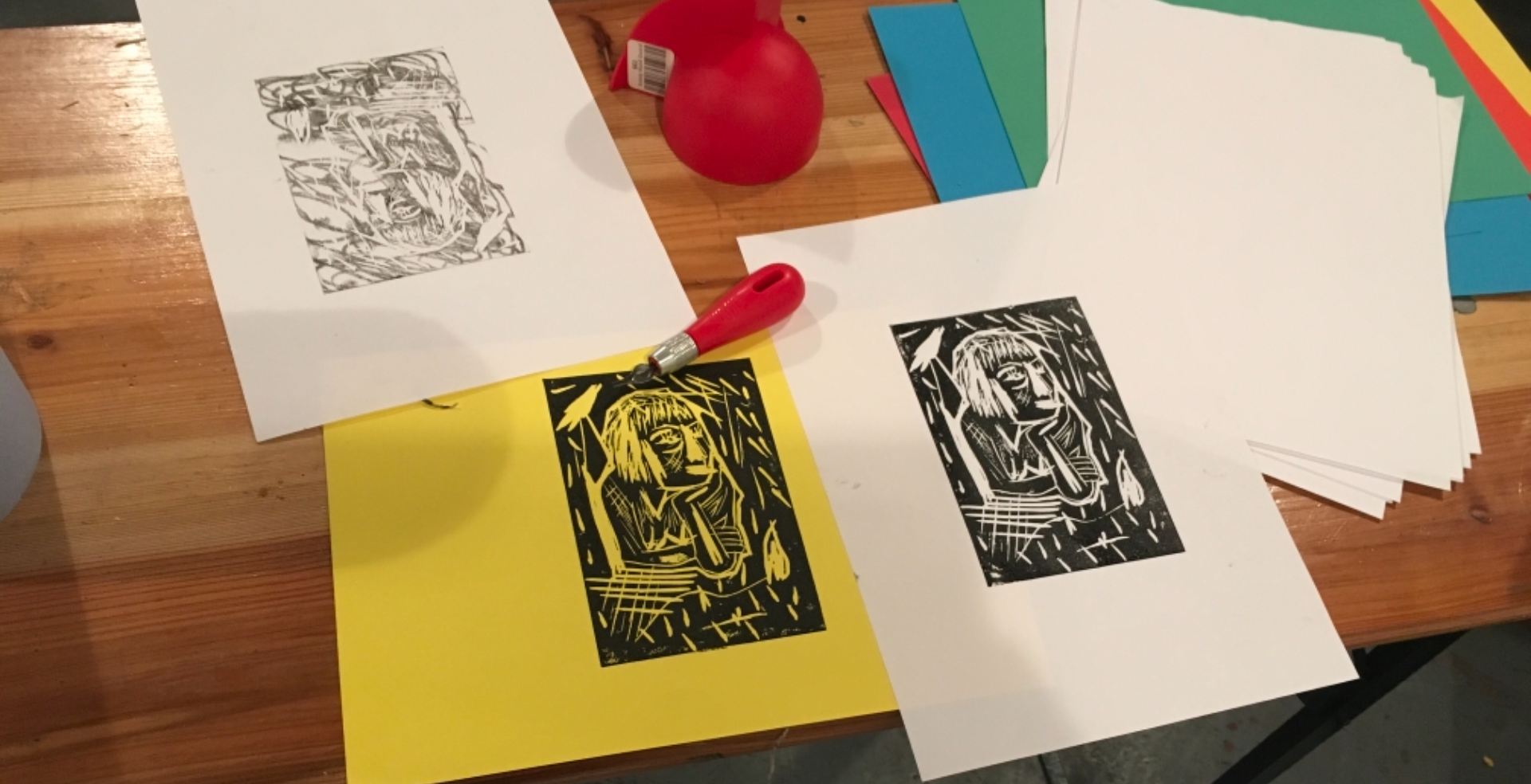 Beginners Linocut Print South London, London Something A