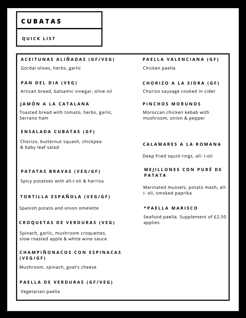 Cubatas Tapas Glasgow Restaurant Reviews DesignMyNight