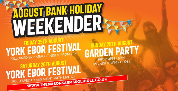 End of Summer Bank Holiday | Solihull, Birmingham Fun Time Partying
