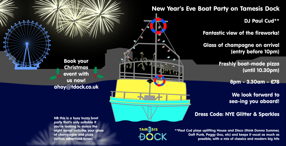 tobacco dock new year's eve New Year's Eve Boat Party on Tamesis Dock | Vauxhall, London Boat Party  Reviews