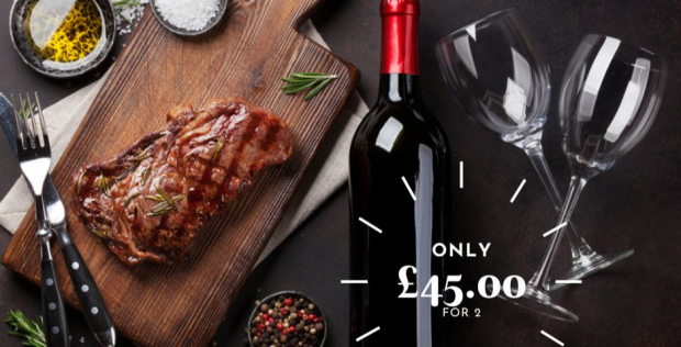 Steak and Wine for 2 £45.00