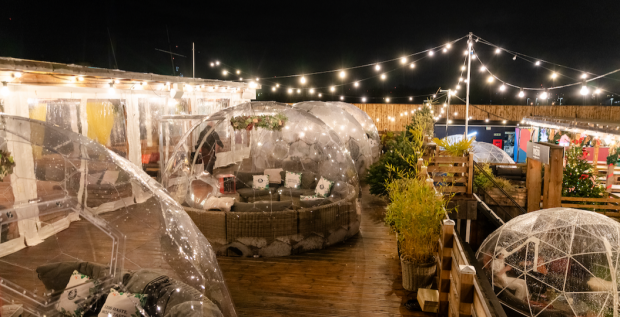 January Winter Igloo, Raclette and cocktails at Skylight Tobacco Dock