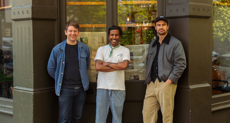 Theo James and Carousel founders outside Lupa.