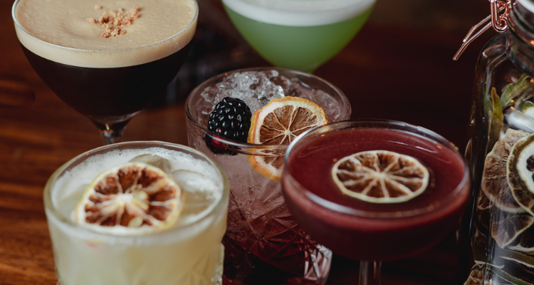 Selection of cocktails at Under The Hammer Aberdeen.