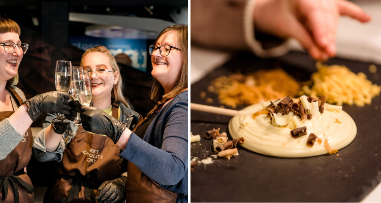 Group of girls at York's Chocolate Story.