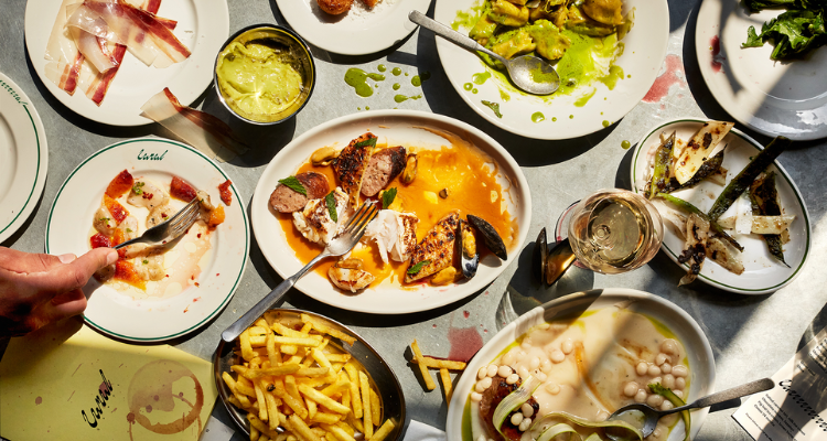 Canal - flat lay of food. 