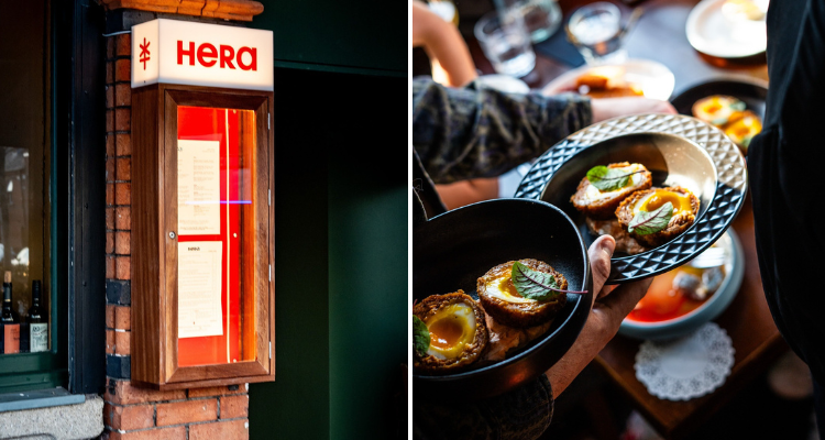 Food and outside menu at HERA Dublin.