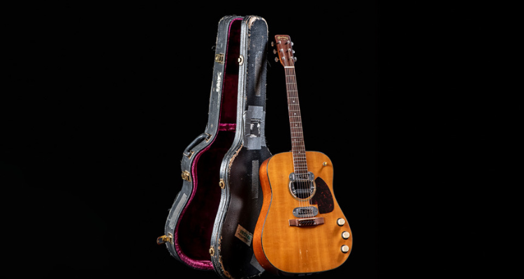 Kurt Cobain's guitar from the unplugged exhibition.