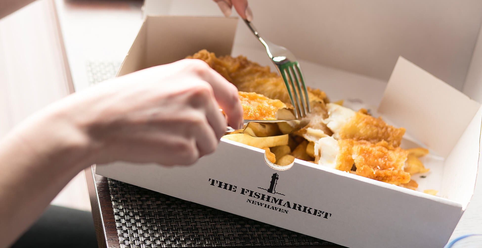 Fish and chips at the Fish Market Newhaven.