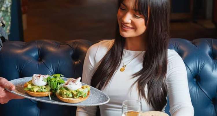 Girl and some eggs avocado at Banyan in Harrogate's bottomless brunch.