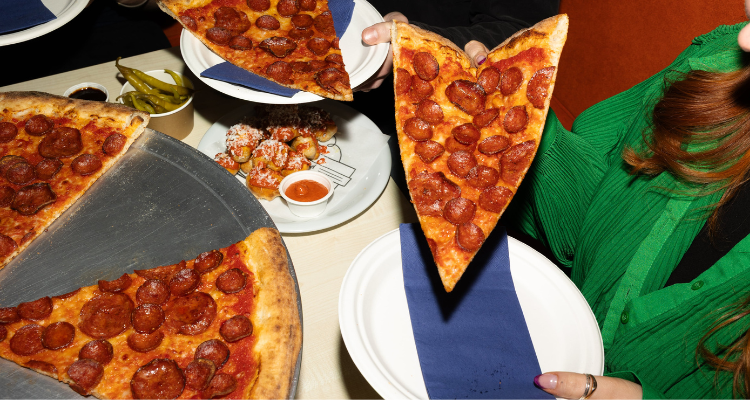 A slice of Nell's pizza in Manchester.