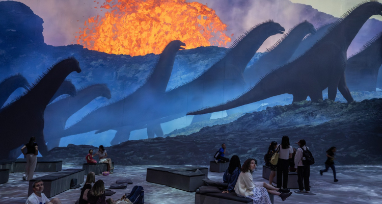 An Immersive Dinosaur Exhibit At Prehistoric Planet: Discovering Dinosaurs.
