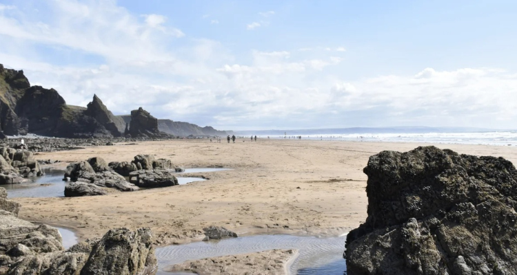 Sandymouth Beach National Trust Cornwall.