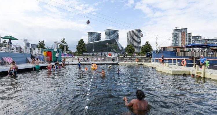 Summer Splash Free Outdoor Pool At London's Royal Docks.