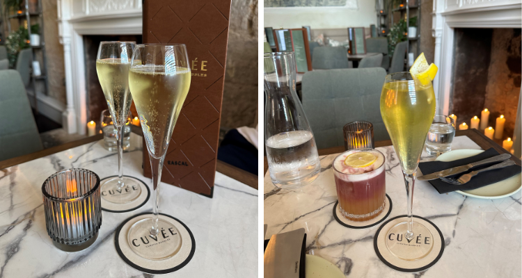Champagne and cocktails at Cuvee Glasgow.