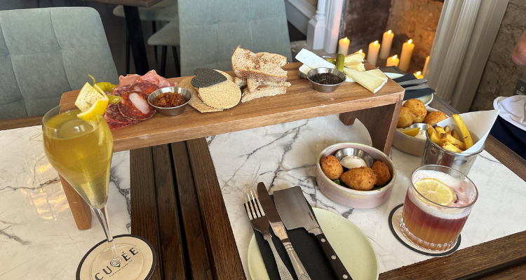 Mezze board and small plates at Cuvee Glasgow.