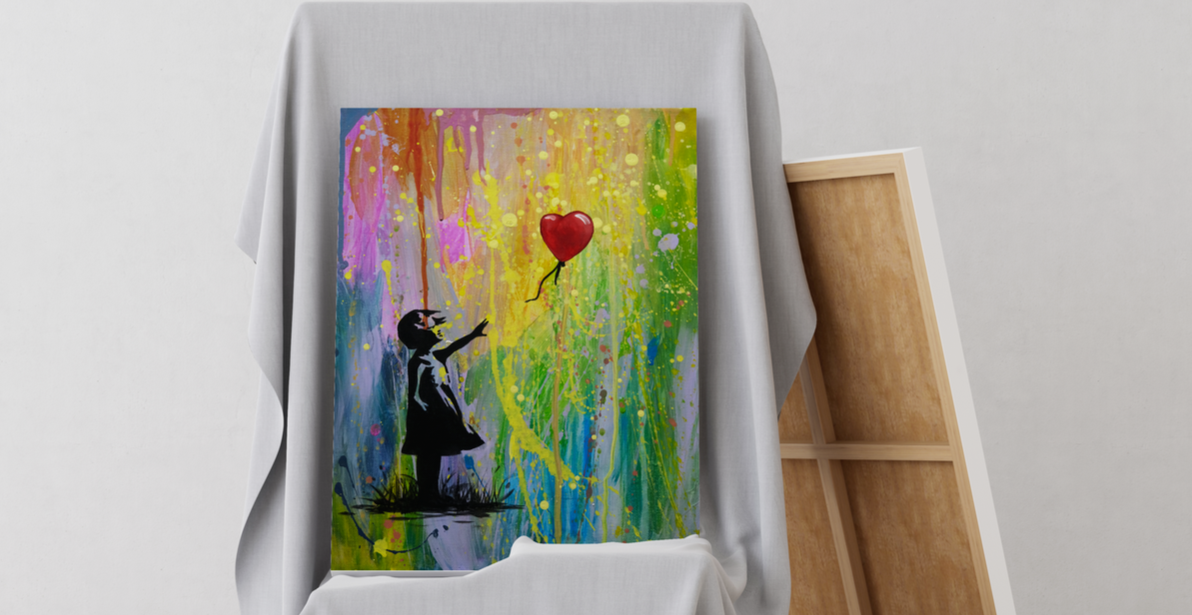 Paint A Pic: Girl with heart balloon