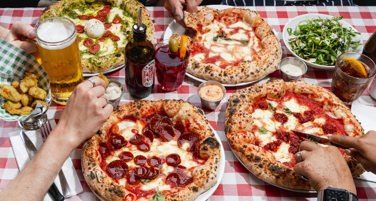 Pizzas at Pizza Pilgrims Birmingham.