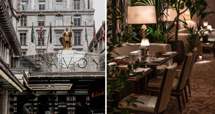 The exterior of The Savoy in London with interiors of The River Restaurant by Gordon Ramsay review