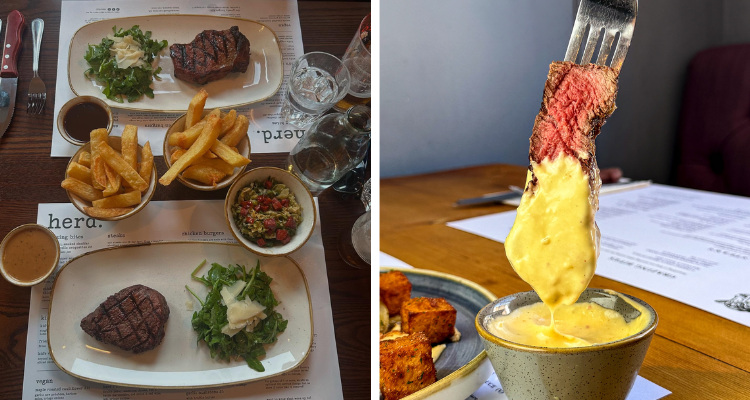 Collage of dishes at herd. Liverpool.