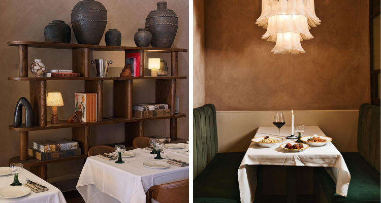 Collage of interiors at Bottega 35 London.