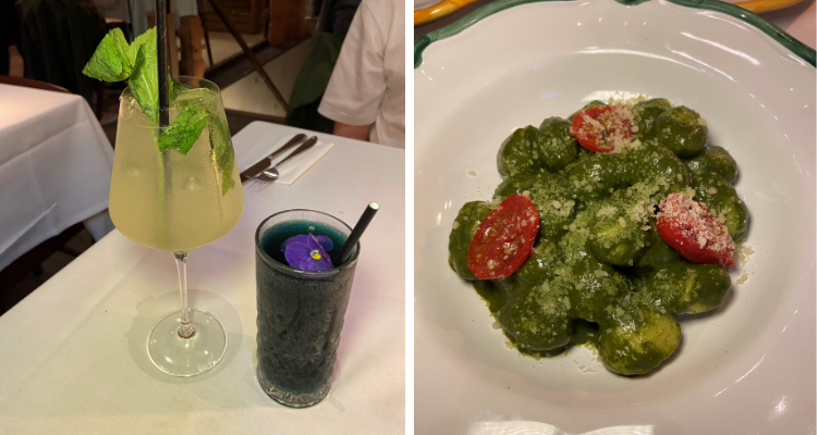 Food and cocktails at Bottega 35 Kensington.