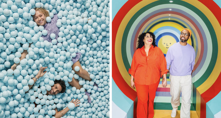 Collage of installations at Color Factory New York.