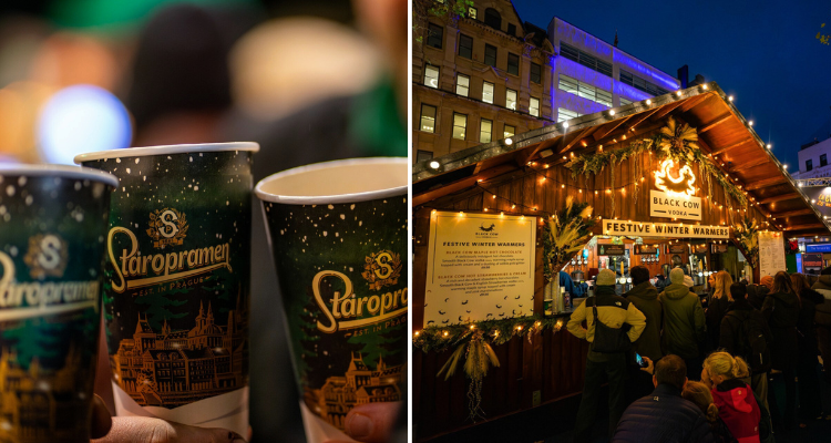 Collage of a Leicester Square Christmas.