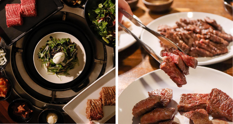 Collage of barbecue food at Yoon Haeundae Galbi