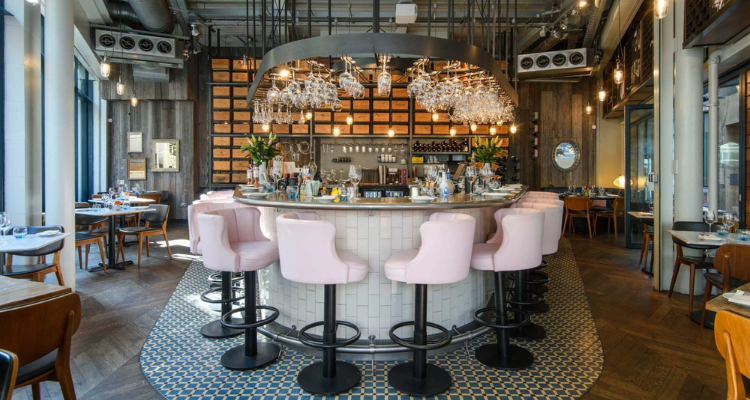 Pastel interiors of 28-50 Marylebone.