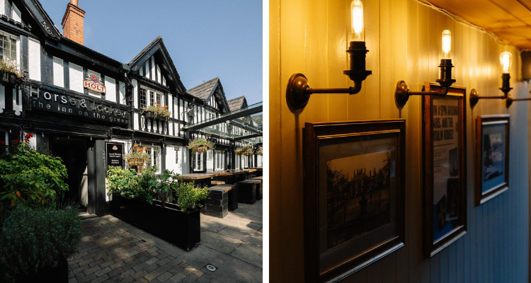 Collageof the interior and exterior at Horse & Jockey Manchester.