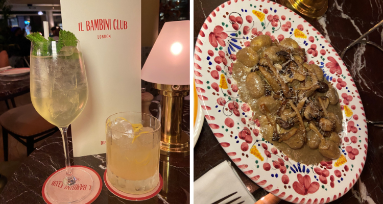 Cocktails and gnocchi at Il Bambini Club.
