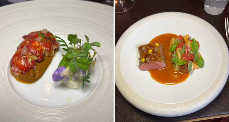 Lobster tail and dry-aged lamb at The Cocochine Mayfair.