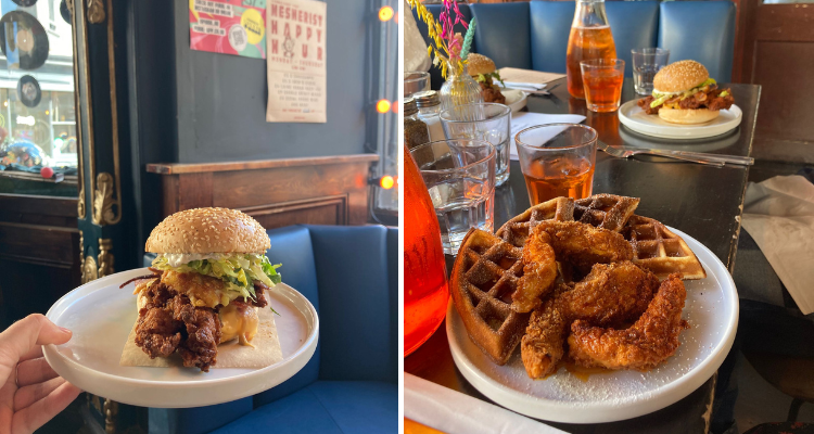 The Mesmerist Bottomless Brunch Chicken Burger.