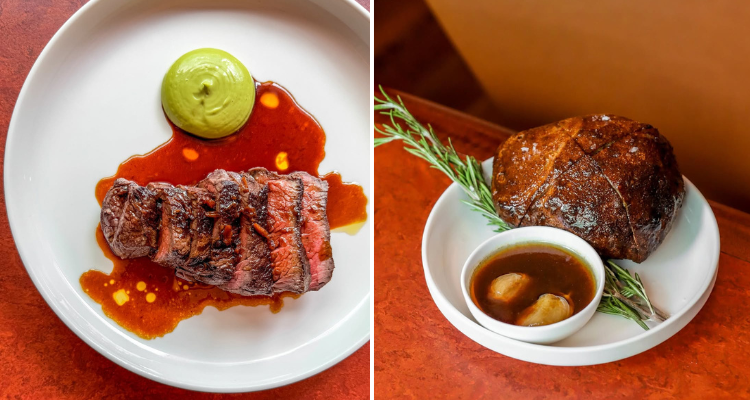 TOWN Restaurant - steak and bread starter