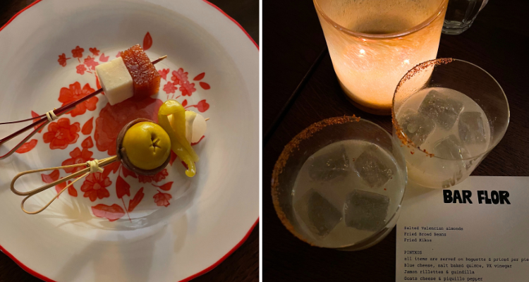 Margarita and pintxos from Bar Flor.