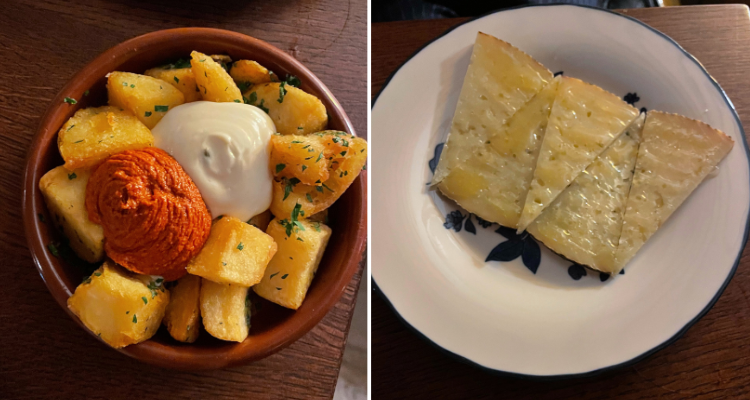 Holiday potato bravas and manchego cheese from Bar Flor.