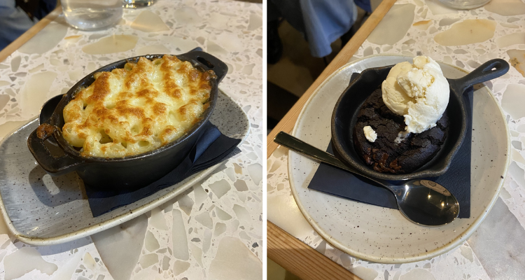 Mac and cheese and a cookie at Cocotte Shoreditch.