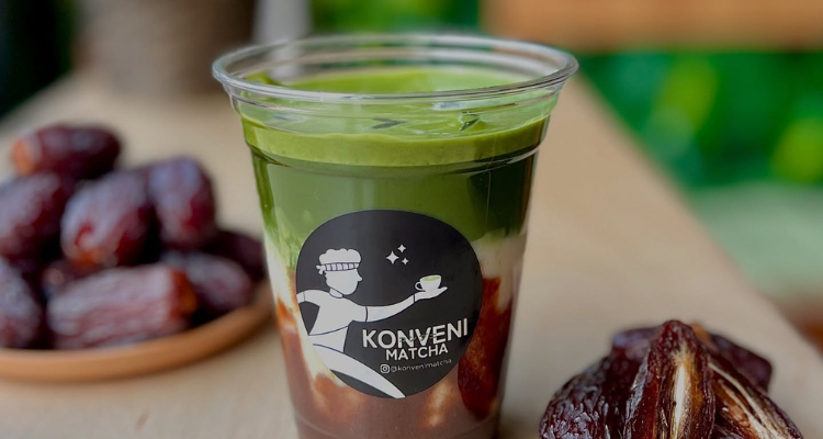Date matcha latte from Konveni Matcha Cafe in Hammersmith.
