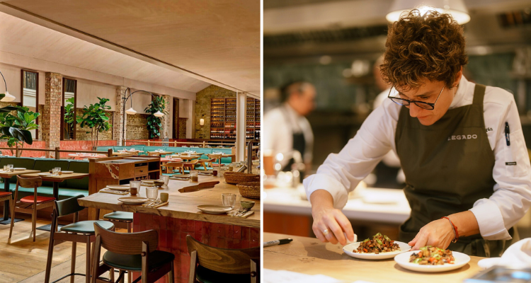 Legado Shoreditch interiors and Nieves in the kitchen.