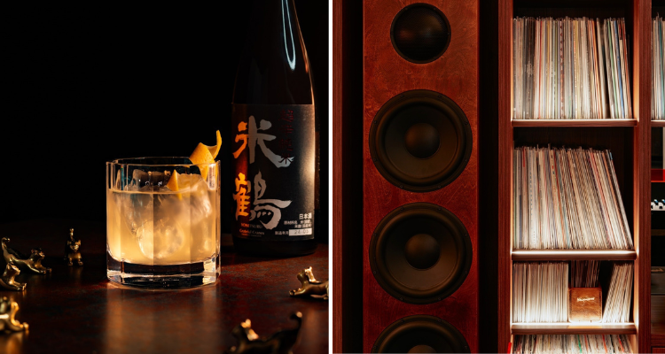 Mad Cats Shoreditch vinyl collection and a whisky drink.