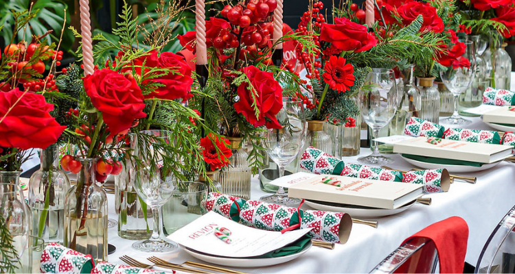 The Greenhouses Christmas table layout.