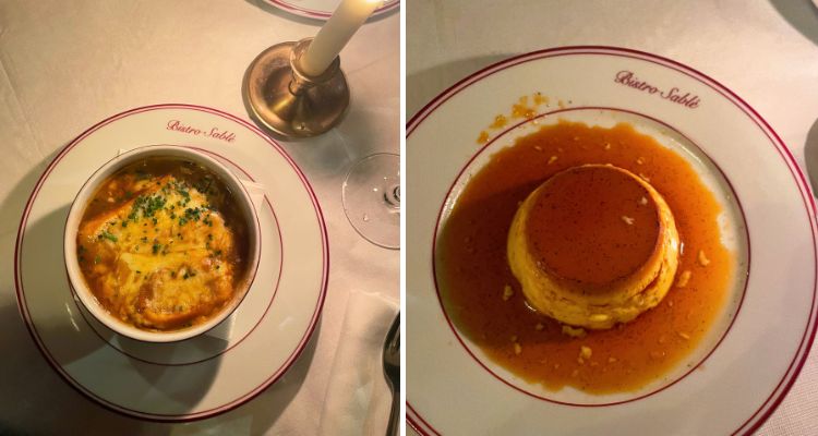 French onion soup and creme brulee from Bistro Sable.