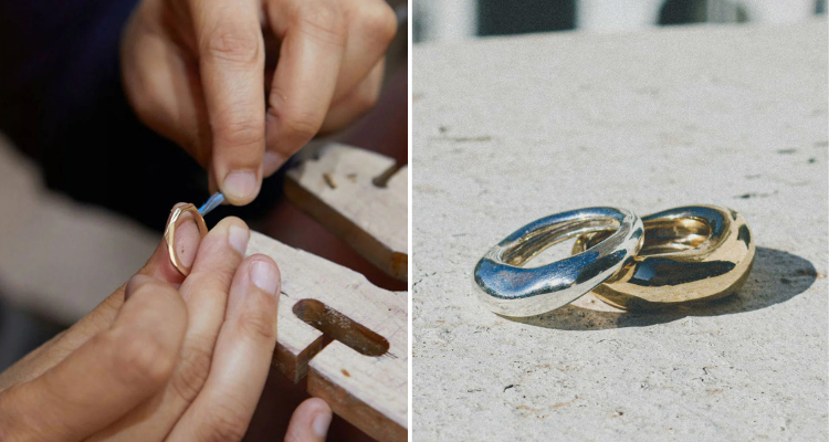 Some silver and gold ring bands from Maya Magal.