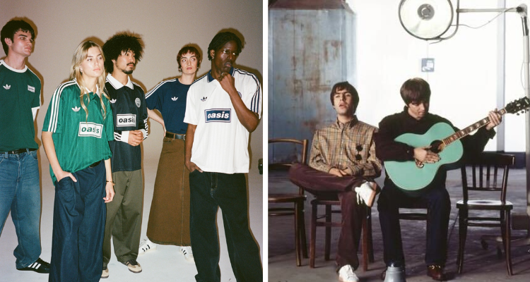 Oasis merch and a photo of the band.